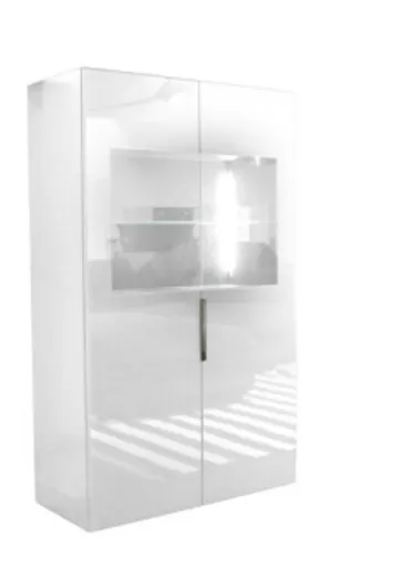 Vitrine- inkl. LED-Beleuchtung, Weiß