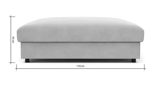 Hocker Stormy - LB ca. 110x110 cm, Stoff, Creme