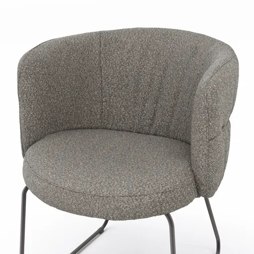 Armlehnstuhl Milana - Stoff, Grau