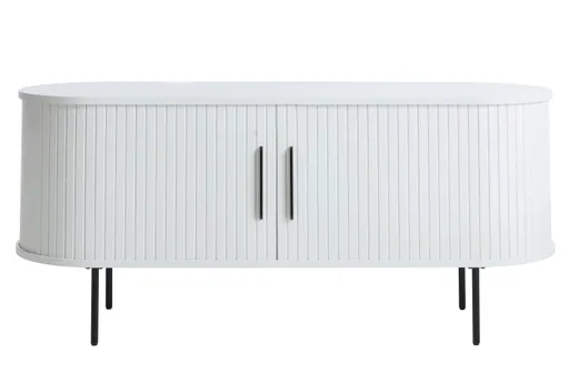 TV-Lowboard - B ca. 120 cm, Eiche Furnier, Weiß