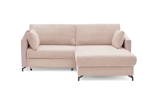 Ecksofa - 1,5-Sitzer, Ecke rechts inkl. Schlaffunktion und Bettkasten, Stoff, Altrosa