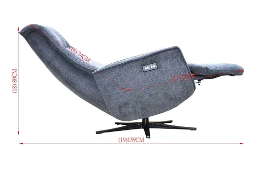 TV-Sessel - Relaxfunktion, Stoff, Dunkelgrau