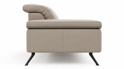 Sofa Rafaela 2.0 - 2,5-Sitzer inkl. Kopfteil verstellbar, Leder, Champagner