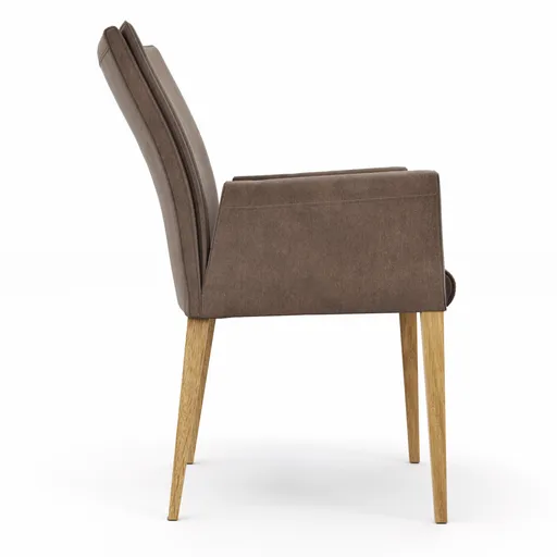 Armlehnstuhl Florea - Stoff, Dunkelbraun