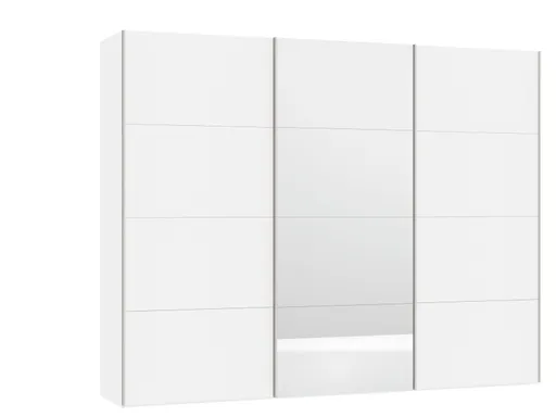 Schwebetürenschrank JOIN IT- B ca. 303 cm., Weiß, Glas, Weiß, Spiegel