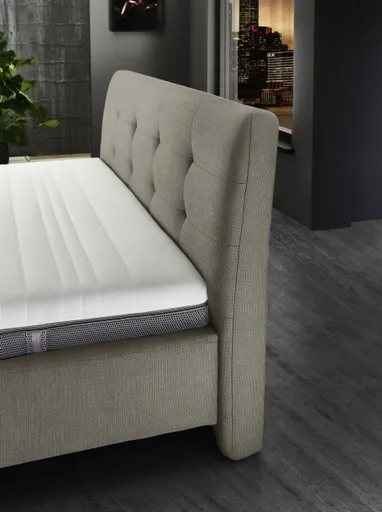 Polsterbett - Líegefläche ca. 180x200 cm, Stoff, Mandel