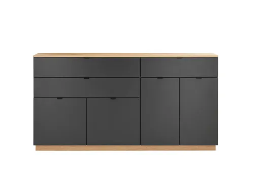 Sideboard- Anthrazit, Eiche Dekor
