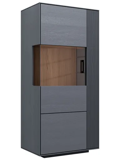 Vitrine Estana - Eiche massiv, Anthrazit