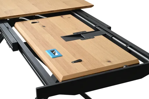 Esstisch MATTIES - ausziehbar, LB ca. 180x90 cm, Eiche Furnier, Schweizer Kante, Schwarz