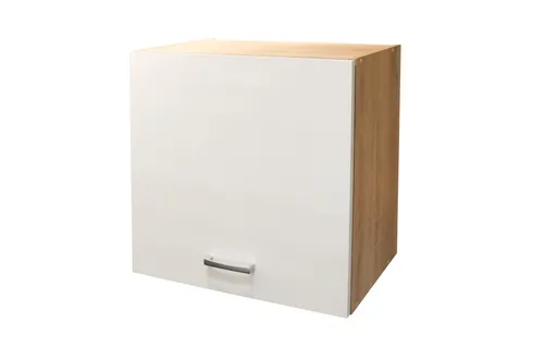 Hängeschrank- B ca. 50 cm, Eiche Dekor, Weiß, Matt