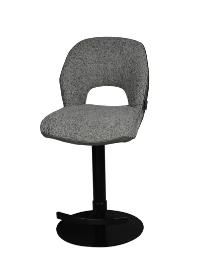 Barhocker MAILE - drehbar, höhenverstellbar, Stoff, Grau, Anthrazit
