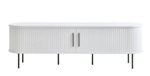 TV-Lowboard - B ca. 180 cm, Eiche Furnier, Weiß