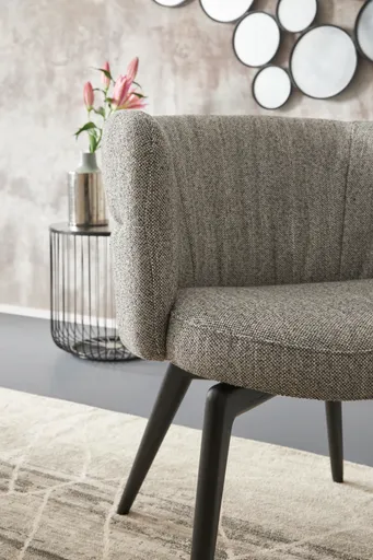 Armlehnstuhl Milana - Stoff, Grau