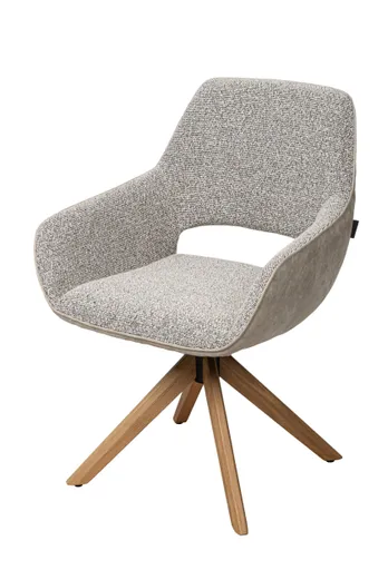 Armlehnstuhl MARIETTA - drehbar, Stoff, Hellbraun