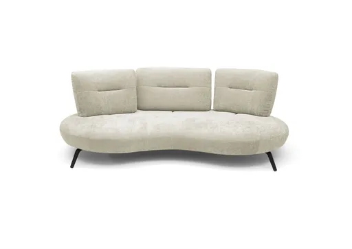 Nierensofa PACEY - 3-Sitzer inkl. Schwenkrücken, Stoff, Natur