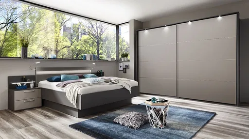 Schlafzimmer - Grau, Lack Manhattan