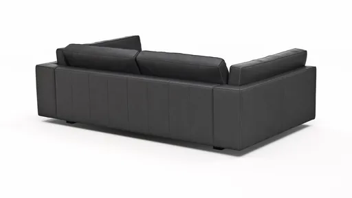 Sofa Aprino 3 - 3,5-Sitzer XXL, Dickleder, Schwarz, Armlehne Kissen