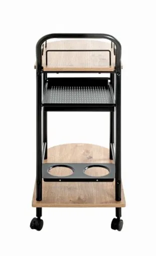 Servierwagen - B/H/T ca. 65x83x35 cm, Eiche Nachbildung, Schwarz