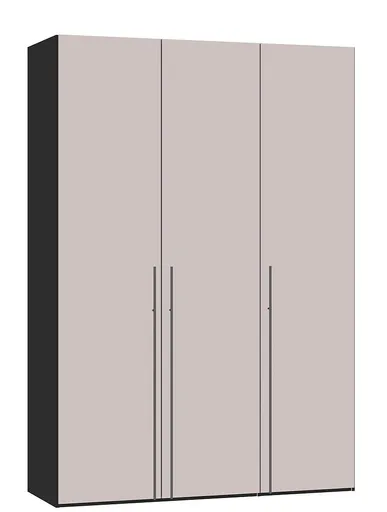 Drehtürenschrank JOIN IT- B ca. 152 cm., Schwarz, Glas, Rose