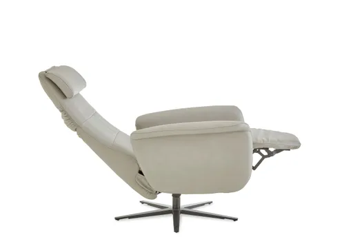 TV-Sessel - Relaxfunktion, Leder, Alufarben