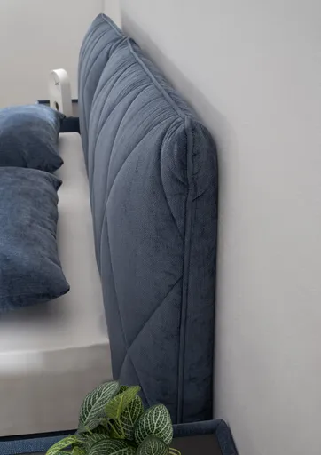 Boxspringbett - Liegefläche ca. 180x200 cm, Stoff, Blau