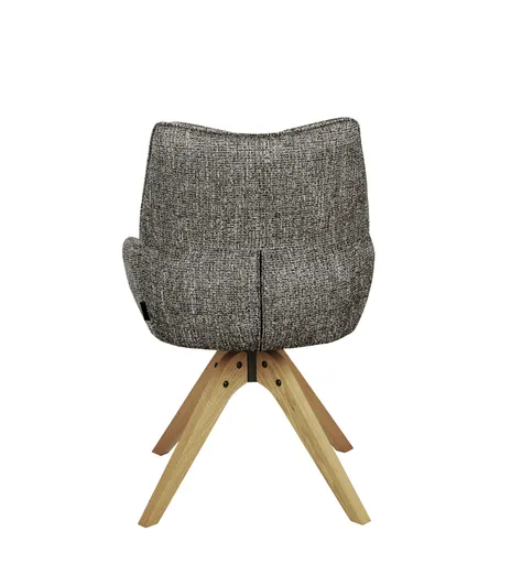 Armlehnstuhl MATTEA - drehbar, Stoff, Braun