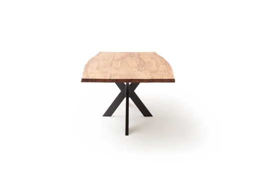 Esstisch Duna - LB ca. 260x100 cm, Wildeiche Massiv, Geölt, Sternengestell