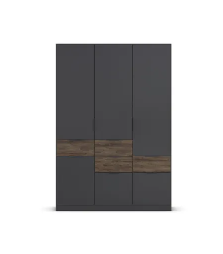 Drehtürenschrank RAAS- B ca. 136 cm, Dunkelgrau, Vintage
