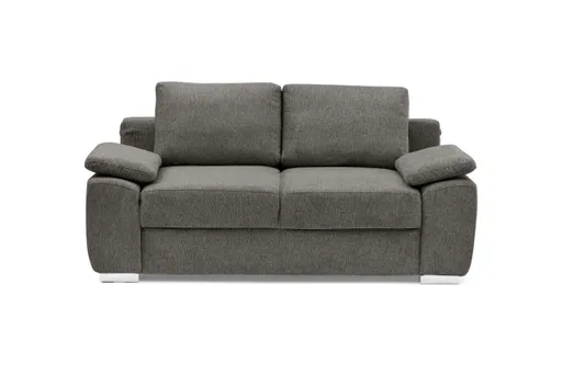 Schlafsofa EMIEL - 2-Sitzer inkl. Schlaffunktion und Bettkasten, Stoff, Braun