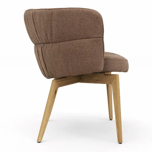 Armlehnstuhl Milana - Stoff, Cognac