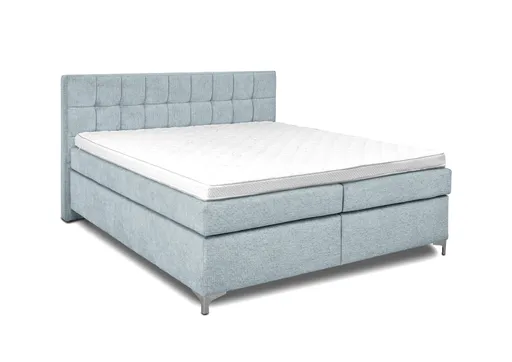 Boxspringbett HINDA- Liegefläche ca. 180x200 cm, Stoff, Hellblau, TFK H3/TFK H3
