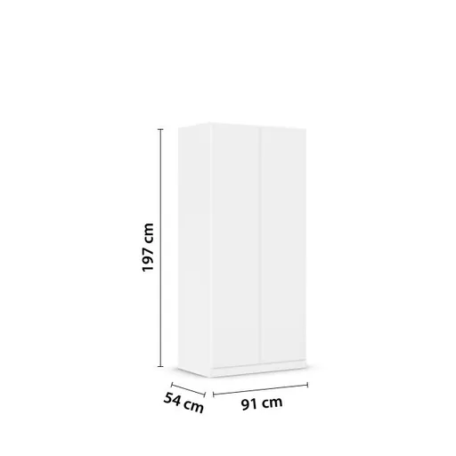 Drehtürenschrank RASA- B ca. 91 cm, Weiß