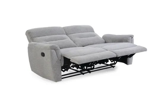 Sofa - 2,5-Sitzer, Relaxfunktion, Chenille, Hellgrau