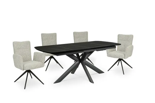 Esstisch MAXIE - ausziehbar, LB ca. 190x98 cm, Glaskeramik, Anthrazit Struktur