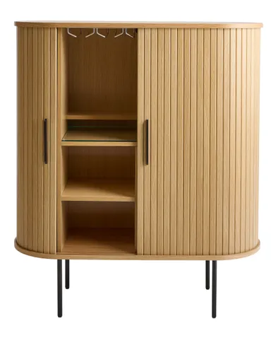 Highboard - B ca. 100 cm, Eiche Furnier, Natur