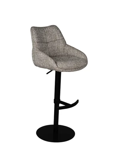 Barhocker MATTEA - drehbar, höhenverstellbar, Stoff, Braun