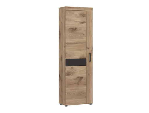 Garderobenschrank- B ca. 58 cm, Eiche Dekor, Dunkelgrau