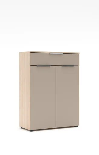 Büroschrank - B ca. 80 cm, Riva Eiche Nachbildung, Kaschmir