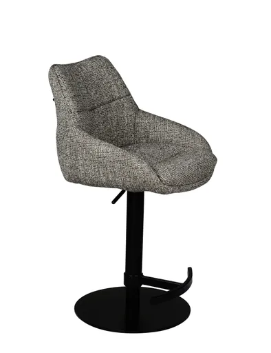 Barhocker MATTEA - drehbar, höhenverstellbar, Stoff, Braun