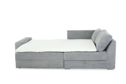 Ecksofa JANIS - 2,5-Sitzer, Ecke rechts inkl. Schlaffunktion , Stoff, Hellgrau