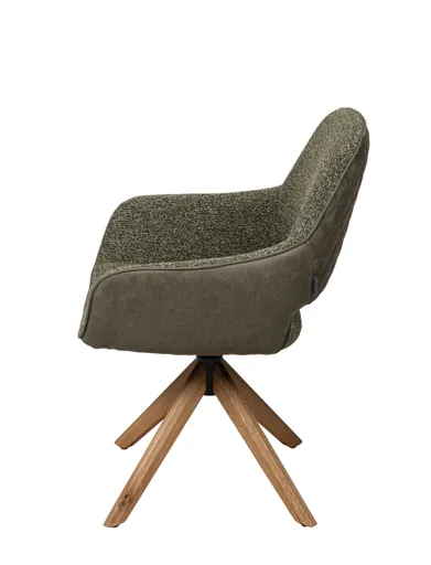 Armlehnstuhl MARIETTA - drehbar, Stoff, Grün