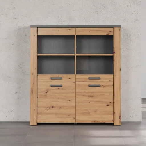 Highboard - Eiche Dekor, Graphit