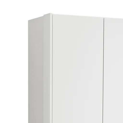 Drehtürenschrank Viana - B ca. 204 cm, Lack, Weiß, Riffholz, Wildeiche