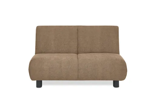 Faltsofa EBBY - 2-Sitzer ohne Armlehne, 140 cm inkl. Schlaffunktion/Relaxfunktion, Stoff, Braun