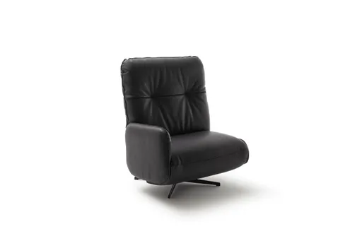 Loungesessel Lovere - Leder, Schwarz, Armlehne links