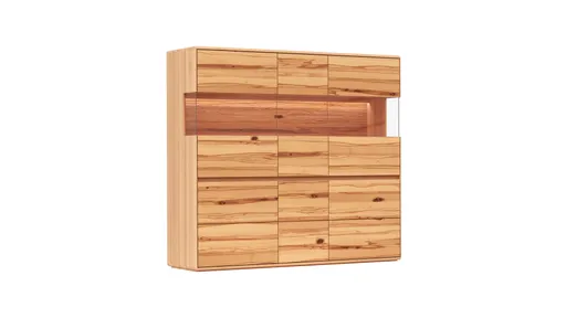 Highboard Hillsboro - inkl. Beleuchtung, Buche/Kernbuche natur, geölt