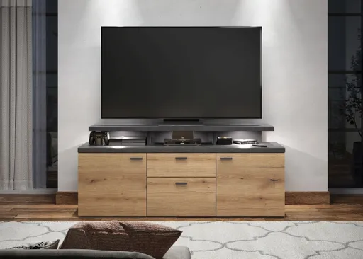 TV-Lowboard - B ca. 151 cm, Matera, Eiche Coast Evoke Nachbildung