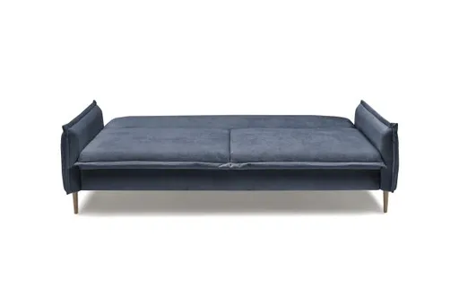 Sofa - 3-Sitzer inkl. Schlaffunktion und Bettkasten, Stoff, Blau
