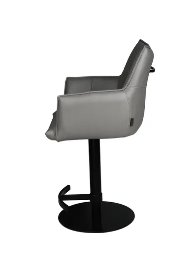 Barhocker MAKANA - drehbar, höhenverstellbar, Stoff, Hellgrau