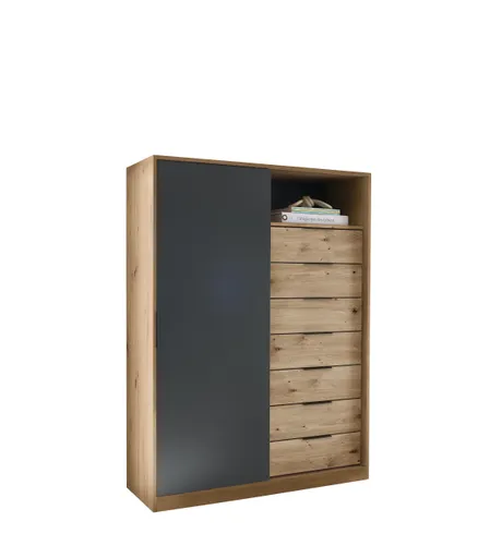 Kommode- Eiche Dekor, Graphit